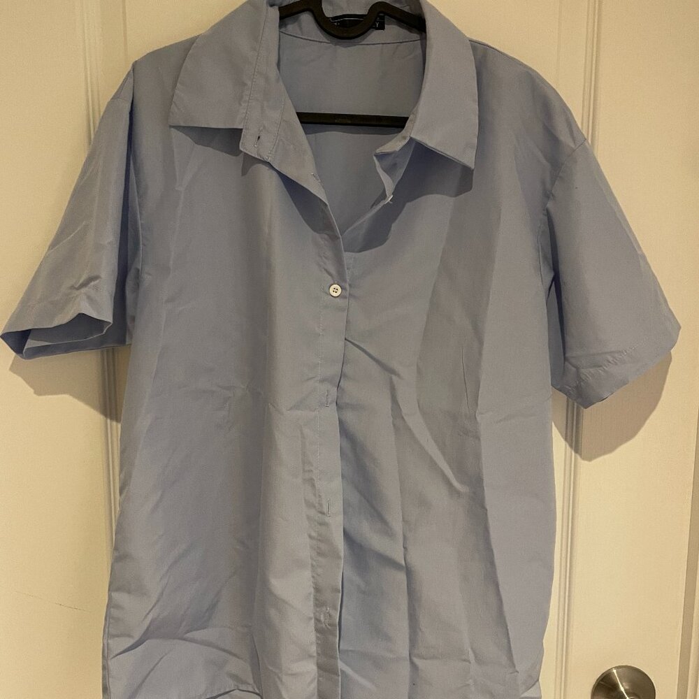blue button up